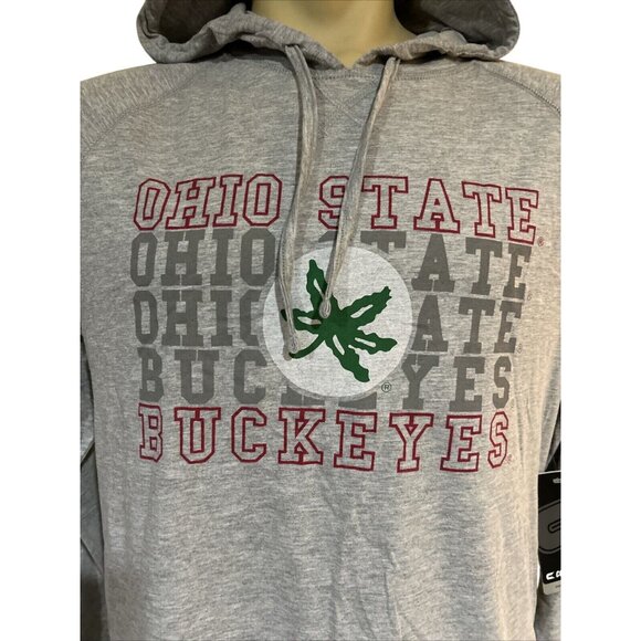 New Ohio State OSU Buckeyes Colosseum Athletics Gray Hooded LS Shirt Men's L - Picture 2 of 9